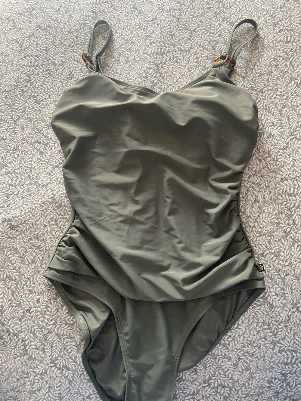 Women’s Aqua Olive Green One-Piece Swimsuit - Classic Tank Style